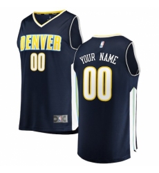 Men's Denver Nuggets Fanatics Branded Navy Fast Break Custom Replica Jersey - Icon Edition