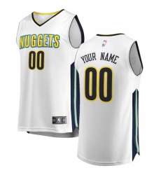 Men's Denver Nuggets Fanatics Branded White Fast Break Custom Replica Jersey - Association Edition