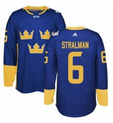 Men's Adidas Team Sweden #6 Anton Stralman Premier Royal Blue Away 2016 World Cup of Hockey Jersey Men's Adidas Team Sweden #6 Anton Stralman Premier Royal Blue Away 2016 World Cup of Hockey Jersey