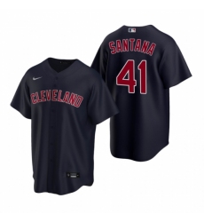 Men's Nike Cleveland Indians #41 Carlos Santana Navy Alternate Stitched Baseball Jersey Men's Nike Cleveland Indians #41 Carlos Santana Navy Alternate Stitched Baseball Jersey