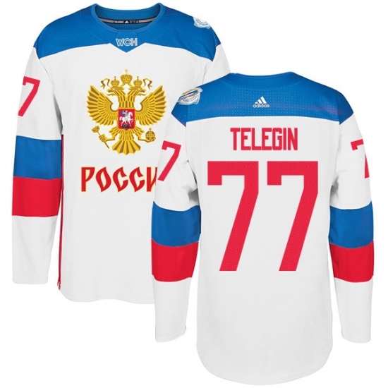 Men's Adidas Team Russia #77 Ivan Telegin Premier White Home 2016 World Cup of Hockey Jersey Men's Adidas Team Russia #77 Ivan Telegin Premier White Home 2016 World Cup of Hockey Jersey