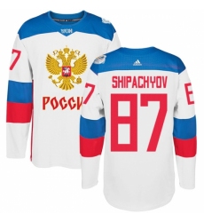 Men's Adidas Team Russia #87 Vadim Shipachyov Authentic White Home 2016 World Cup of Hockey Jersey