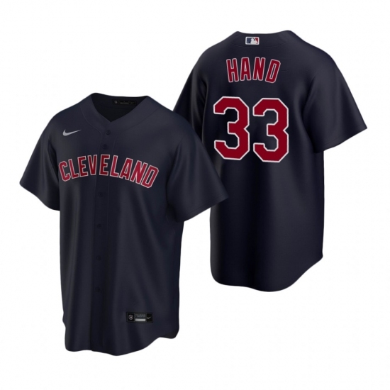 Men's Nike Cleveland Indians #33 Brad Hand Navy Alternate Stitched Baseball Jersey Men's Nike Cleveland Indians #33 Brad Hand Navy Alternate Stitched Baseball Jersey