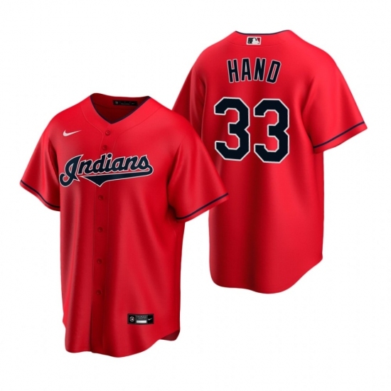 Men's Nike Cleveland Indians #33 Brad Hand Red Alternate Stitched Baseball Jersey Men's Nike Cleveland Indians #33 Brad Hand Red Alternate Stitched Baseball Jersey
