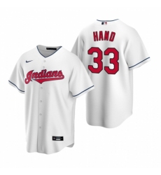 Men's Nike Cleveland Indians #33 Brad Hand White Home Stitched Baseball Jersey