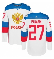 Men's Adidas Team Russia #27 Artemi Panarin Authentic White Home 2016 World Cup of Hockey Jersey