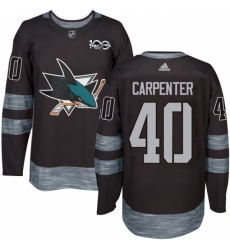 Men's Adidas San Jose Sharks #40 Ryan Carpenter Authentic Black 1917-2017 100th Anniversary NHL Jersey