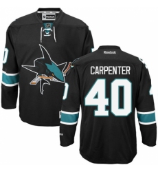 Men's Reebok San Jose Sharks #40 Ryan Carpenter Authentic Black Third NHL Jersey