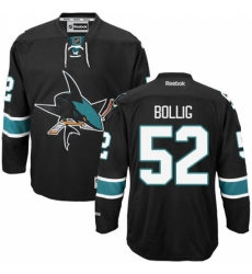 Men's Reebok San Jose Sharks #52 Brandon Bollig Authentic Black Third NHL Jersey
