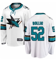 Men's San Jose Sharks #52 Brandon Bollig Fanatics Branded White Away Breakaway NHL Jersey