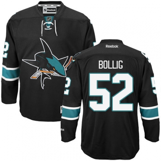 Women's Reebok San Jose Sharks #52 Brandon Bollig Authentic Black Third NHL Jersey Women's Reebok San Jose Sharks #52 Brandon Bollig Authentic Black Third NHL Jersey