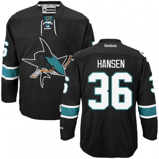 Women's Reebok San Jose Sharks #36 Jannik Hansen Authentic Black Third NHL Jersey Women's Reebok San Jose Sharks #36 Jannik Hansen Authentic Black Third NHL Jersey