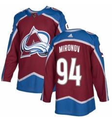 Men's Adidas Colorado Avalanche #94 Andrei Mironov Authentic Burgundy Red Home NHL Jersey