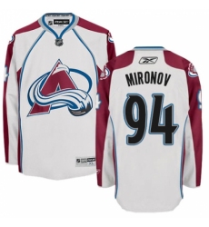 Men's Reebok Colorado Avalanche #94 Andrei Mironov Authentic White Away NHL Jersey
