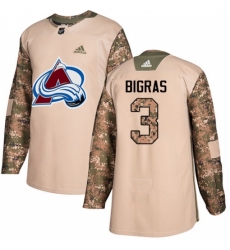 Men's Adidas Colorado Avalanche #3 Chris Bigras Authentic Camo Veterans Day Practice NHL Jersey