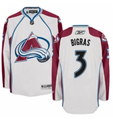 Men's Reebok Colorado Avalanche #3 Chris Bigras Authentic White Away NHL Jersey