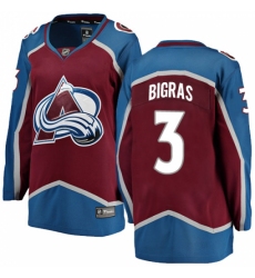 Women's Colorado Avalanche #3 Chris Bigras Authentic Maroon Home Fanatics Branded Breakaway NHL Jersey