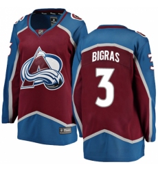 Women's Colorado Avalanche #3 Chris Bigras Authentic Maroon Home Fanatics Branded Breakaway NHL Jersey