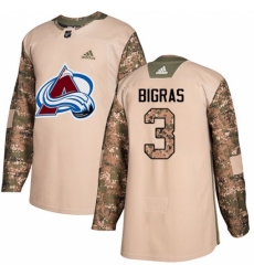 Youth Adidas Colorado Avalanche #3 Chris Bigras Authentic Camo Veterans Day Practice NHL Jersey