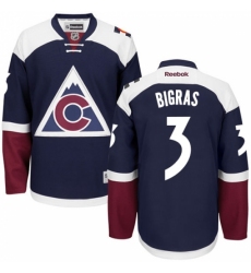 Youth Reebok Colorado Avalanche #3 Chris Bigras Authentic Blue Third NHL Jersey