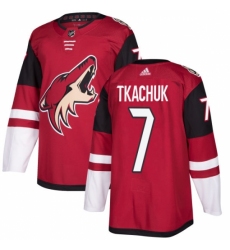 Men's Adidas Arizona Coyotes #7 Keith Tkachuk Premier Burgundy Red Home NHL Jersey