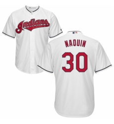 Youth Majestic Cleveland Indians #30 Tyler Naquin Replica White Home Cool Base MLB Jersey