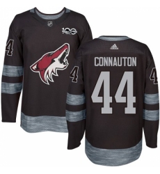 Men's Adidas Arizona Coyotes #44 Kevin Connauton Authentic Black 1917-2017 100th Anniversary NHL Jersey