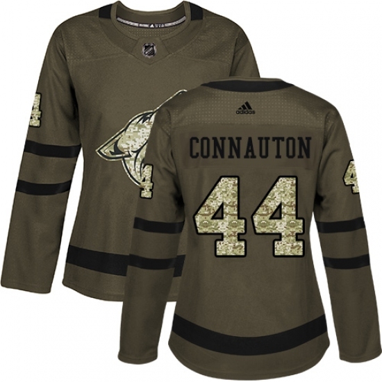 Women's Adidas Arizona Coyotes #44 Kevin Connauton Authentic Green Salute to Service NHL Jersey Women's Adidas Arizona Coyotes #44 Kevin Connauton Authentic Green Salute to Service NHL Jersey