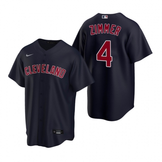 Men's Nike Cleveland Indians #4 Bradley Zimmer Navy Alternate Stitched Baseball Jersey Men's Nike Cleveland Indians #4 Bradley Zimmer Navy Alternate Stitched Baseball Jersey