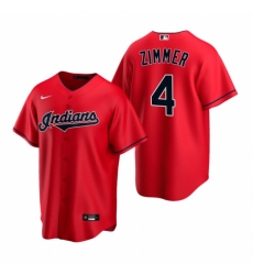 Men's Nike Cleveland Indians #4 Bradley Zimmer Red Alternate Stitched Baseball Jersey Men's Nike Cleveland Indians #4 Bradley Zimmer Red Alternate Stitched Baseball Jersey