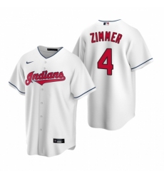 Men's Nike Cleveland Indians #4 Bradley Zimmer White Home Stitched Baseball Jersey