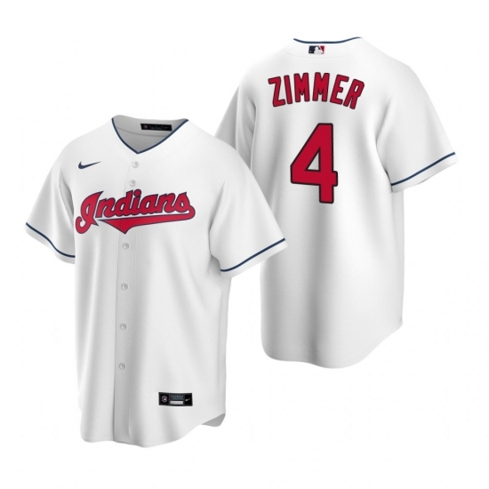Men's Nike Cleveland Indians #4 Bradley Zimmer White Home Stitched Baseball Jersey Men's Nike Cleveland Indians #4 Bradley Zimmer White Home Stitched Baseball Jersey