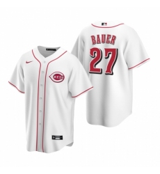 Men's Nike Cincinnati Reds #27 Trevor Bauer White Home Stitched Baseball Jersey