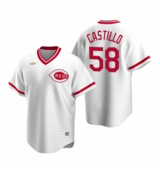 Men's Nike Cincinnati Reds #58 Luis Castillo White Cooperstown Collection Home Stitched Baseball Jersey Men's Nike Cincinnati Reds #58 Luis Castillo White Cooperstown Collection Home Stitched Baseball Jersey