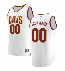 Men's Cleveland Cavaliers Fanatics Branded White Fast Break Custom Replica Jersey - Association Edition