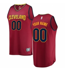 Men's Cleveland Cavaliers Fanatics Branded Wine Fast Break Custom Replica Jersey - Icon Edition