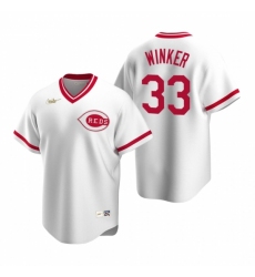 Men's Nike Cincinnati Reds #33 Jesse Winker White Cooperstown Collection Home Stitched Baseball Jersey