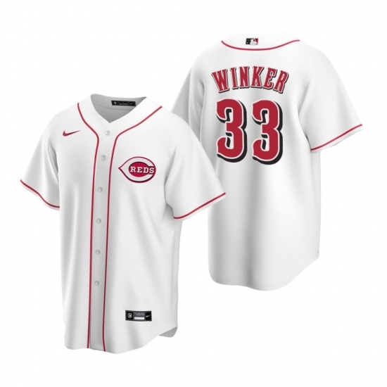 Men's Nike Cincinnati Reds #33 Jesse Winker White Home Stitched Baseball Jersey Men's Nike Cincinnati Reds #33 Jesse Winker White Home Stitched Baseball Jersey
