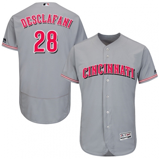 Men's Majestic Cincinnati Reds #28 Anthony DeSclafani Grey Flexbase Authentic Collection MLB Jersey Men's Majestic Cincinnati Reds #28 Anthony DeSclafani Grey Flexbase Authentic Collection MLB Jersey