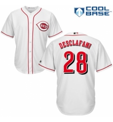Men's Majestic Cincinnati Reds #28 Anthony DeSclafani Replica White Home Cool Base MLB Jersey