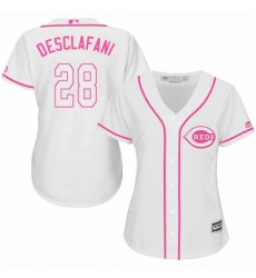 Women's Majestic Cincinnati Reds #28 Anthony DeSclafani Authentic White Fashion Cool Base MLB Jersey