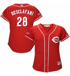 Women's Majestic Cincinnati Reds #28 Anthony DeSclafani Replica Red Alternate Cool Base MLB Jersey Women's Majestic Cincinnati Reds #28 Anthony DeSclafani Replica Red Alternate Cool Base MLB Jersey