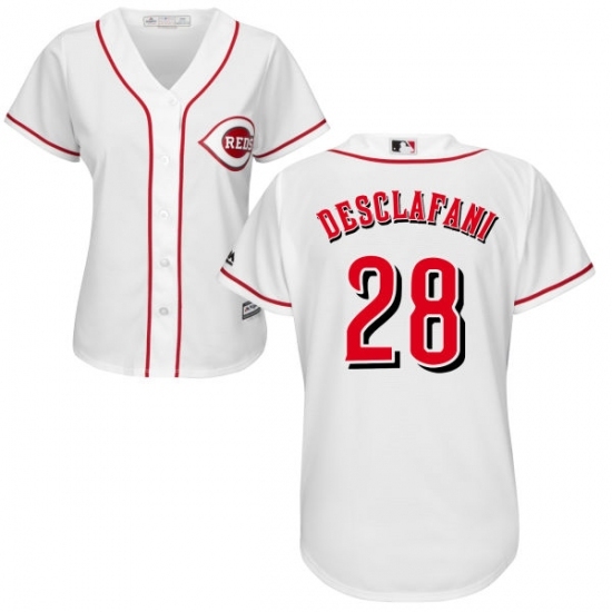 Women's Majestic Cincinnati Reds #28 Anthony DeSclafani Replica White Home Cool Base MLB Jersey Women's Majestic Cincinnati Reds #28 Anthony DeSclafani Replica White Home Cool Base MLB Jersey