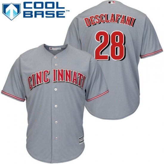 Youth Majestic Cincinnati Reds #28 Anthony DeSclafani Replica Grey Road Cool Base MLB Jersey Youth Majestic Cincinnati Reds #28 Anthony DeSclafani Replica Grey Road Cool Base MLB Jersey