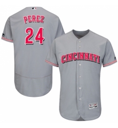 Men's Majestic Cincinnati Reds #24 Tony Perez Grey Flexbase Authentic Collection MLB Jersey
