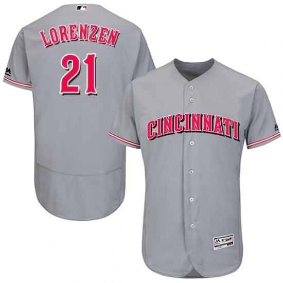Men's Majestic Cincinnati Reds #21 Michael Lorenzen Grey Flexbase Authentic Collection MLB Jersey Men's Majestic Cincinnati Reds #21 Michael Lorenzen Grey Flexbase Authentic Collection MLB Jersey