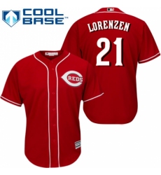 Men's Majestic Cincinnati Reds #21 Michael Lorenzen Replica Red Alternate Cool Base MLB Jersey Men's Majestic Cincinnati Reds #21 Michael Lorenzen Replica Red Alternate Cool Base MLB Jersey
