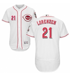 Men's Majestic Cincinnati Reds #21 Michael Lorenzen White Home Flexbase Authentic Collection MLB Jersey Men's Majestic Cincinnati Reds #21 Michael Lorenzen White Home Flexbase Authentic Collection MLB Jersey