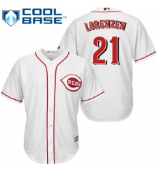 Youth Majestic Cincinnati Reds #21 Michael Lorenzen Replica White Home Cool Base MLB Jersey Youth Majestic Cincinnati Reds #21 Michael Lorenzen Replica White Home Cool Base MLB Jersey