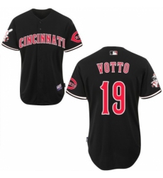 Men's Majestic Cincinnati Reds #19 Joey Votto Replica Black MLB Jersey